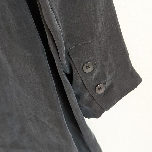 Yasemin Ozeri 2PC Set Black Liquid Butter Double-breasted Blazer M Dress Pants S - Picture 7 of 16